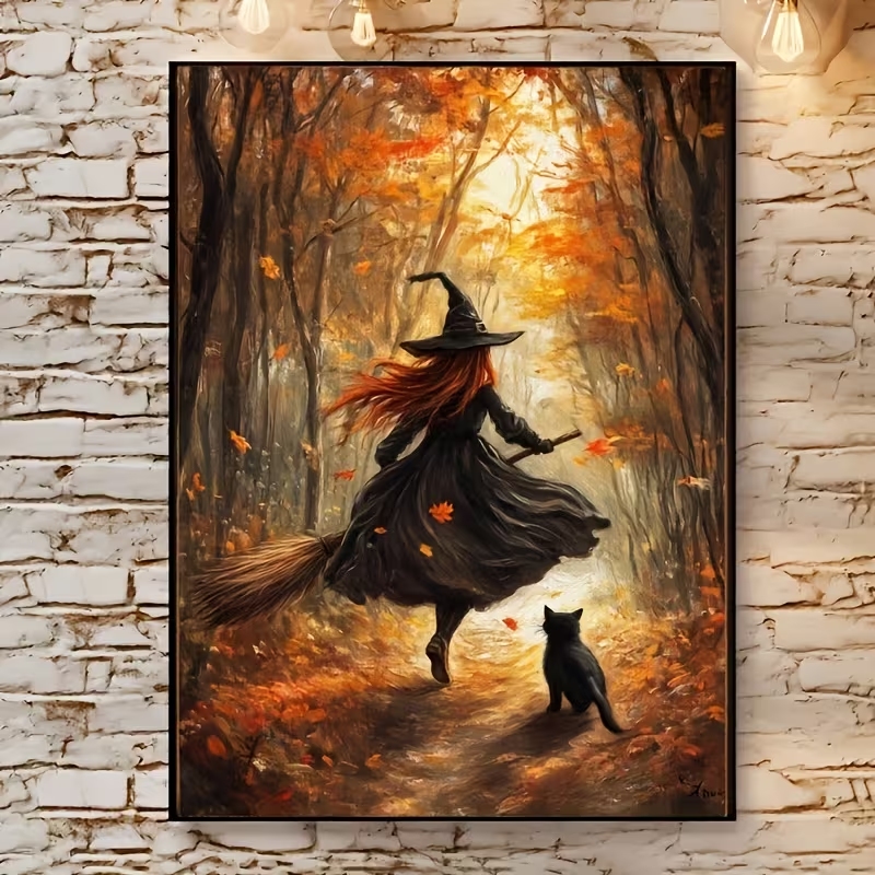 Home Decor Theme - لوحة فنية جدارية بتصميم عتيق لساحرة