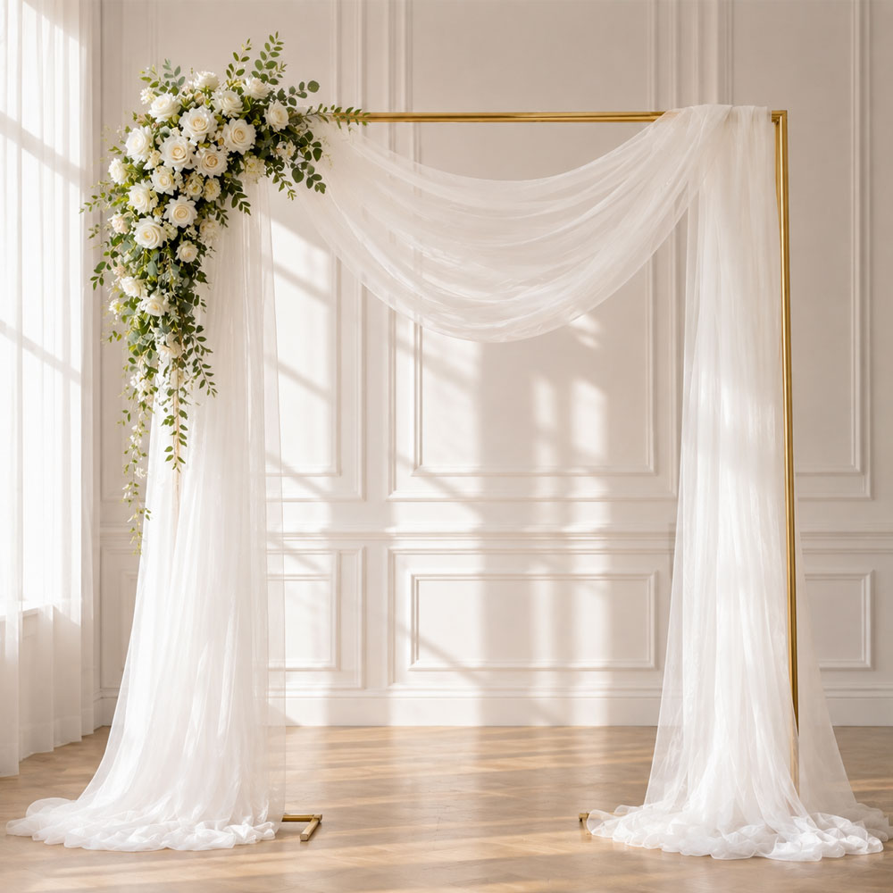 Linen Table Runner - عبوة واحدة من قماش التول الشفاف