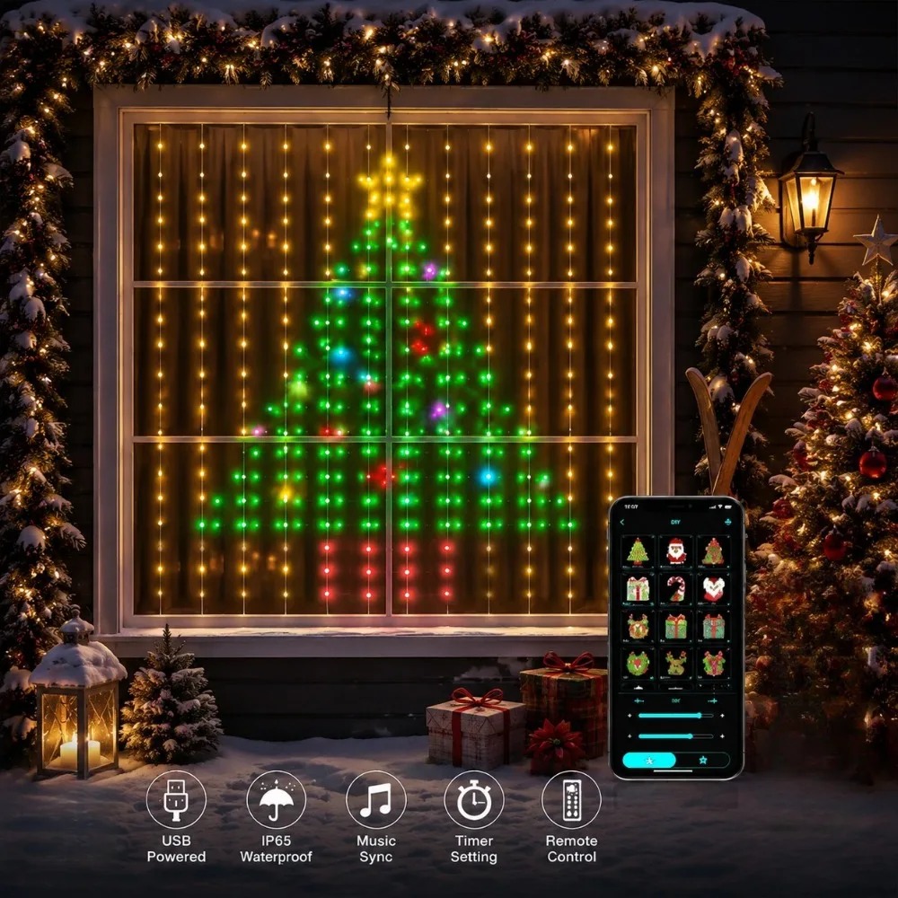 ستائر إضاءة LED بكسل مع تحكم ع - مراجعة Home Decor Free App وسعره