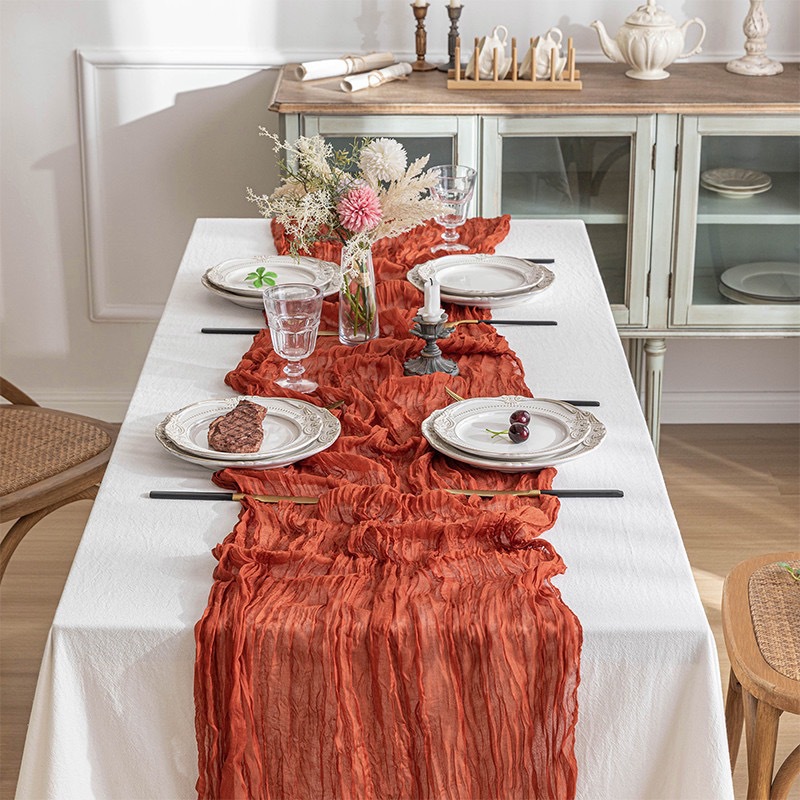 مفرش طاولة بوهو من الشاش، مفرش - مراجعة Linen Table Runner وسعره