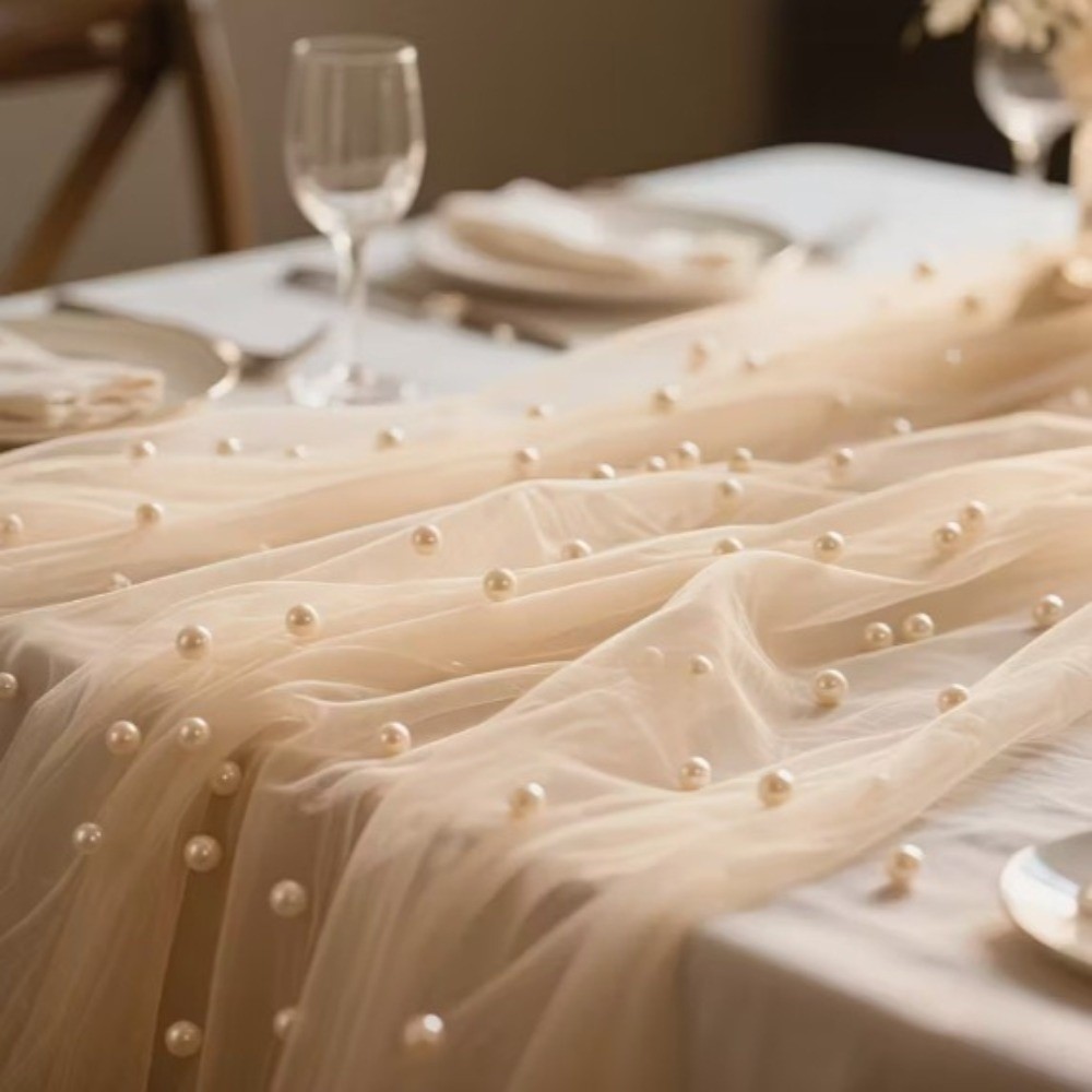 مفرش طاولة فاخر للزفاف شبه شفا - مراجعة Linen Table Runner وسعره