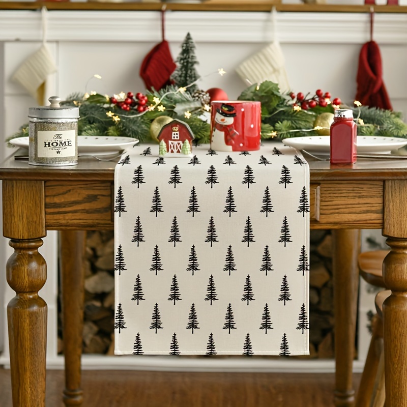 بسيطة شجرة عيد الميلاد الجدول  - مراجعة Linen Table Runner وسعره