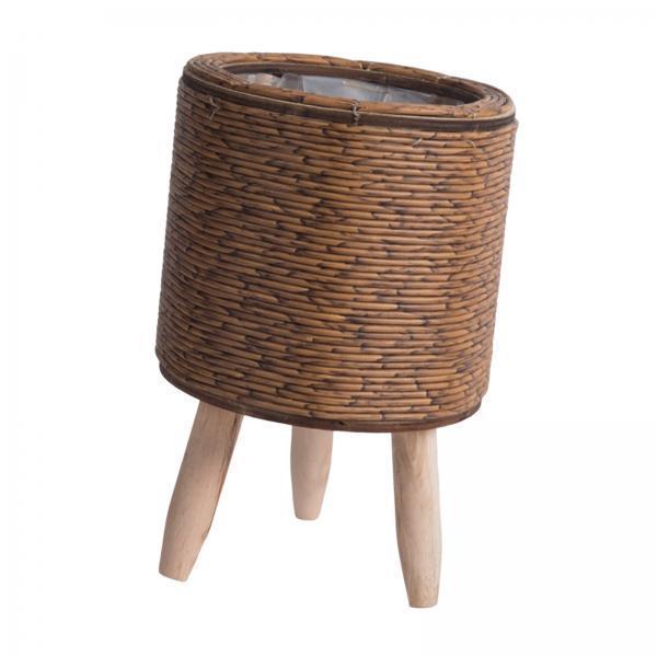 سلة منسوجة بساقين لعرض النباتا - مراجعة Rattan Plant Basket وسعره