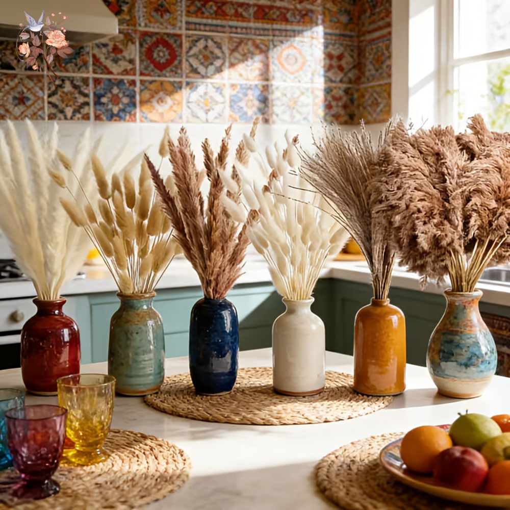 320 قطعة من زهور البامباس الكب - مراجعة Pampas Grass Decor وسعره