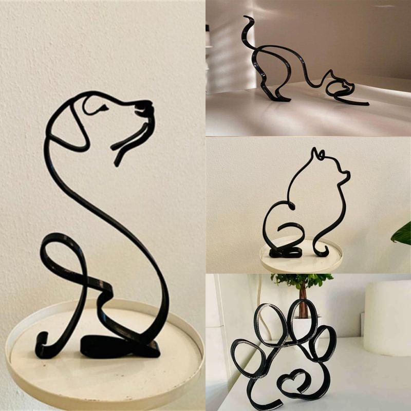 الكلب الفن النحت المعادن الكلب - مراجعة Home Decor Y2K وسعره