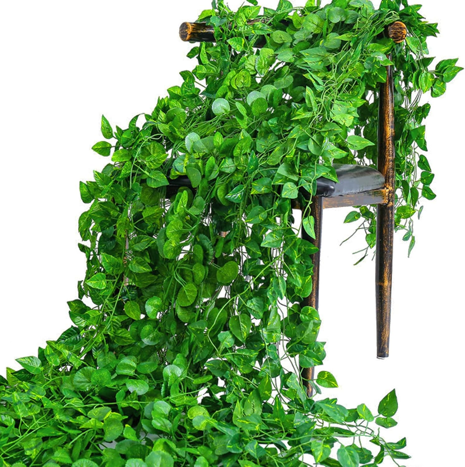 الاصطناعي الأخضر اللبلاب ورقة  - مراجعة Rattan Plant Basket وسعره